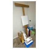 Artist Supplies and Easel Lot