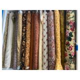 Various Rolls of Floral Fabric