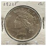 1922-P Peace Silver Dollar Coin BU