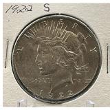 1922-S Peace Silver Dollar