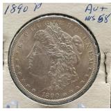1890-P Morgan Silver Dollar AU MS58