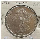 1890 Morgan Silver Dollar Coin AU