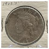 1922-S Peace Silver Dollar