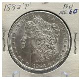1882-P Morgan Silver Dollar BU MS60