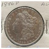 1886-P Morgan Silver Dollar AU
