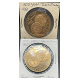 Two 1960 Rye NY Commemorative Tokens