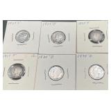 6pc Mercury Silver Dimes