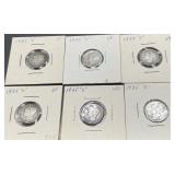 6pc Mercury Silver Dimes