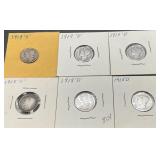 6pc  Mercury Silver Dimes