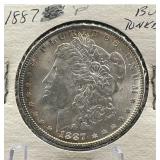1887-P Morgan Silver Dollar Coin BU Toned