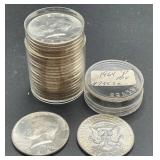 1964-P BU Roll of Kennedy Silver Half Dollars
