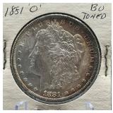 1881- O Morgan Silver Dollar BU Toned