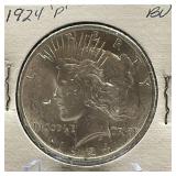 1924-P Peace Silver Dollar Coin BU