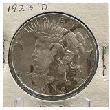 1923 'D' Peace Silver Dollar