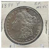 1899-P Morgan Silver Dollar EF MS45