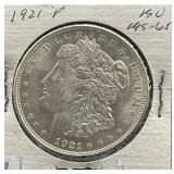 1921-P Morgan Silver Dollar Coin BU MS65