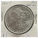 1900-P Morgan Silver Dollar Coin BU MS60