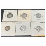 6pc. Mercury Silver Dimes
