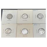 6pc. Mercury Silver Dimes