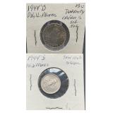 1944 D Philippine Silver Coins