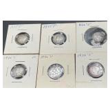 6pc Mercury Silver Dimes