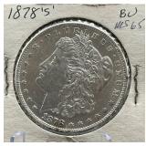 1878-S Morgan Silver Dollarï¿½ BU MS65