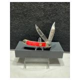 Boker Trapper Knife with Red Bone Handles