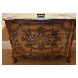 Decorative Marble-Top 3-Drawer Dresser