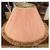 Pink Fabric Lampshade with Fringe