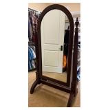 Freestanding Mahogany Cheval Mirror