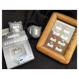 Adanac Stopwatches and Framed Pins