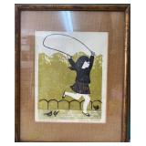 Vintage Woodblock Print by Niblock