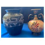 Chilean Pottery Vase and Greek Vase