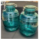 Blue Glass Canisters