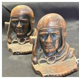 1929 Cast Metal Lindbergh Bookends