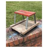 Wood and Metal Rolling Step Stool