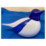 Finnish Glass Blue and White Bird