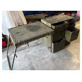 Military-Style Green Metal Desk