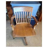 Vintage Wooden Rolling Office Chair