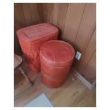 2 Ottomans & 1 hamper