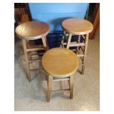 3 Wooden Stools