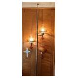 Mid Century Amber Glass Tension Pole