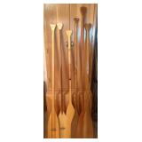 6 Vintage Canoe Paddles