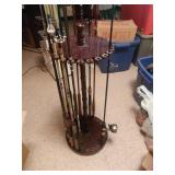 15 Fishing Rods and Rod Rack