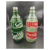 Sprtie and Coca Cola Glass 2 Liter Bottles