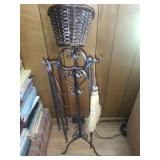Fireplace Tools & Basket of Matches