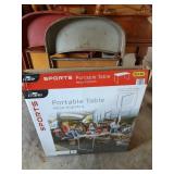 Portable Table and 2 Clarin Folding Chairs