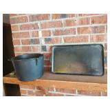 Cast Iron Griddle and Bean Pot