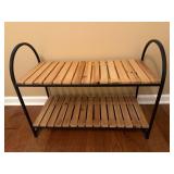 Two-Tier Wooden and Metal Frame Shelf