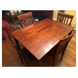 Rectangular Wood Dining Table with Four Chairs